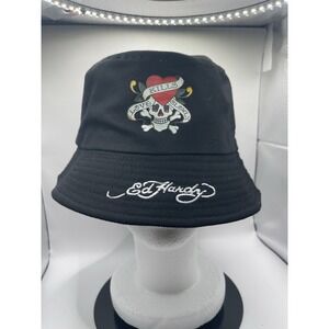 Ed Hardy Loves Kills Slowly Logo‎ Adjustable Bucket Hat Unisex New